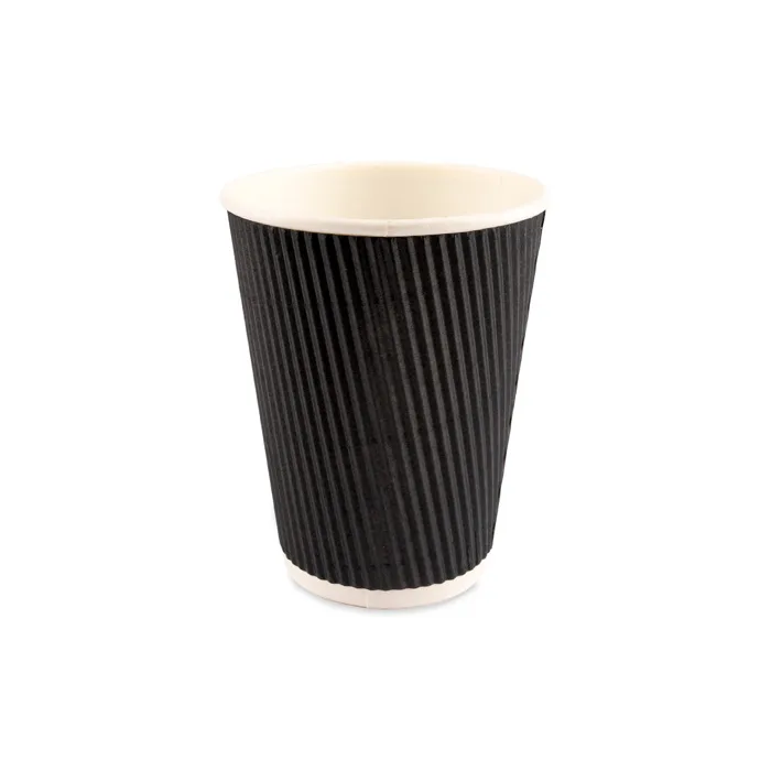 12 oz Ripple Cups Black 500pcs