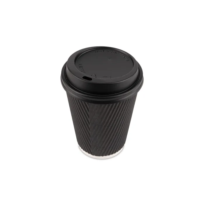 12/16oz Black Ripple Cup Lids 500pcs