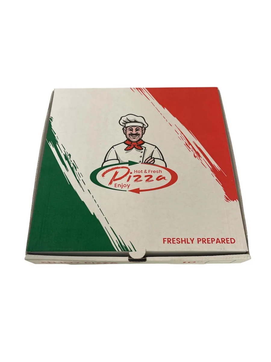 7" Pizza Box White Italian Print Premium Quality 90pcs